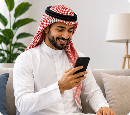 عميل يستخدم تطبيق لينكو